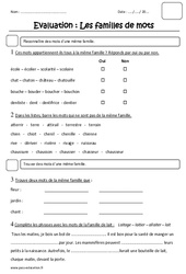 Famille de mots - Ce1 - Evaluation - PDF à imprimer