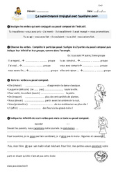 Passé composé conjugué avec l’auxiliaire avoir - Cm2 - Exercices  - PDF à imprimer