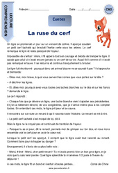 La ruse du cerf - Cm2 - Lecture compréhension - Contes - PDF à imprimer