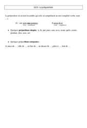 Préposition - Leçon - Cm2 - Grammaire - Cycle 3