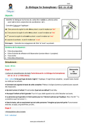 Distinguez les homophones est- es- et-ai - Cm2 - Fiche de préparation - PDF à imprimer