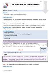 Mesures de contenances - CM2 - Fiche de préparation - PDF à imprimer