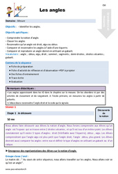 Les angles - CM2 - Fiche de préparation - PDF à imprimer
