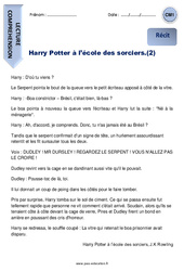 Harry Potter à l’école des sorciers (2) - CM1 - Récit - Lecture - PDF à imprimer