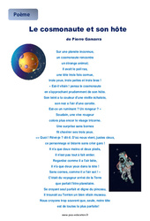Le cosmonaute et son hôte - CM2 - Poème - Lecture - PDF à imprimer