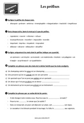 Les préfixes au Cm1 - Exercices, révisions - PDF à imprimer