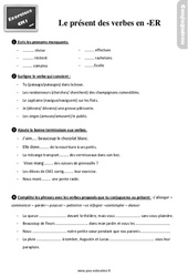 Le présent des verbes en -er au Cm1 - Exercices, révisions - PDF à imprimer