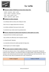 Le verbe au Cm1 - Exercices, révisions - PDF à imprimer