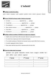 Infinitif au Cm2 - Exercices, révisions - PDF à imprimer