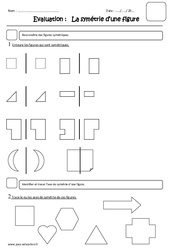 Symétrie - Cm2 - Evaluation - PDF à imprimer