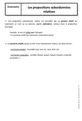 Propositions subordonnées relatives - 5ème - Cours - PDF à imprimer