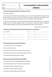 Propositions subordonnées relatives - 5ème - Révisions - PDF à imprimer