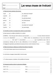 Présent, imparfait, futur simple et passé simple - 5ème - Exercices - PDF à imprimer