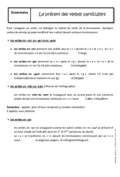 Présent des verbes particuliers - 5ème - Cours - PDF à imprimer
