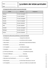 Verbes particuliers - Présent - 5ème - Exercices - PDF à imprimer