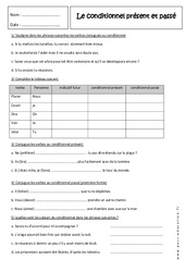 Conditionnel présent et passé - 5ème - Révisions - PDF à imprimer