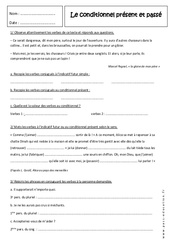 Présent et passé - 5ème - Exercices sur le conditionnel - PDF à imprimer