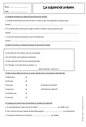 Présent du subjonctif  - 5ème - Exercices - PDF à imprimer
