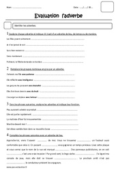 Adverbes - Cm2 - Evaluation - PDF à imprimer