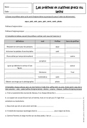 Préfixes ou suffixes grecs ou latins - 5ème - Exercices - PDF à imprimer