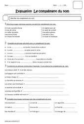 Compléments du nom - Cm2 - Evaluation - PDF à imprimer