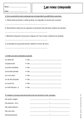 Noms composés - 4ème - Exercices corrigés - PDF à imprimer