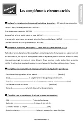 Compléments circonstanciels au Cm2 - Exercices, révisions - PDF à imprimer