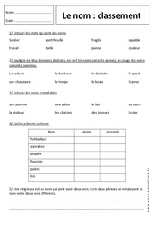 Nom - Classement - 6ème - Exercices corrigés - PDF à imprimer