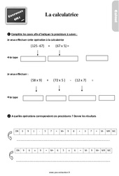Exercices, révisions sur utiliser la calculatrice au Cm1 avec les corrections