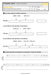 Utiliser la calculatrice au Cm1 - Évaluation, bilan - PDF à imprimer