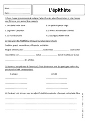 Epithète – 6ème - Révisions - Fonction - PDF à imprimer