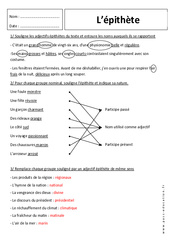 Adjectifs épithètes  - 6ème - Exercices corrigés - PDF à imprimer
