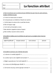 Attribut du sujet - 6ème - Exercices corrigés - PDF à imprimer