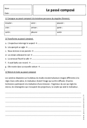 Passé composé – 6ème – Exercices corrigés - PDF à imprimer