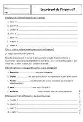Présent de l'impératif - 6ème - Révisions - PDF à imprimer