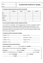 Verbes du 1er groupe - Présent - 6ème - Exercices corrigés - PDF à imprimer