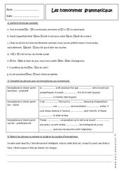 Homophones grammaticaux - 4ème - Exercices corrigés - PDF à imprimer
