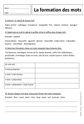 Dérivation et composition – 6ème – Exercices sur la formation des mots - PDF à imprimer