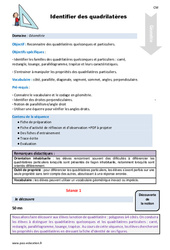 Identifier des quadrilatères - CM1 - CM2 - Fiche de préparation - PDF à imprimer