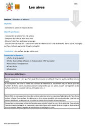 Les aires - Cm1 - Fiche de préparation - PDF à imprimer