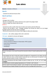 Les aires - Cm2 - Fiche de préparation - PDF à imprimer