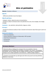 Aire et périmètre - Cm2 - Fiche de préparation - PDF à imprimer