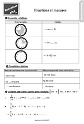 Fractions et mesures - Exercices pour le cm2 - PDF à imprimer