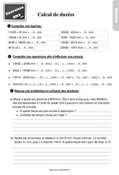 Calcul de durées au Cm2 - Exercices, révisions - PDF à imprimer