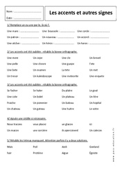 Apostrophe - Cédille - Tréma – 6ème – Exercices sur les accents - PDF à imprimer