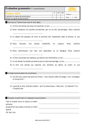 La ponctuation - Ce2 - Évaluation, bilan - PDF à imprimer