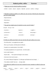 Radical, préfixe, suffixe - Cm2 – Exercices – Vocabulaire - PDF à imprimer
