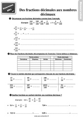 Passer des fractions décimales aux nombres décimaux - Cm1 - Exercices - PDF à imprimer