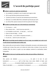 Accord du participe passé - Cm2 - Exercices, révisions - PDF à imprimer