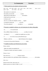 Homonymes – Cm2 – Exercices – Vocabulaire - Cycle 3 - PDF à imprimer